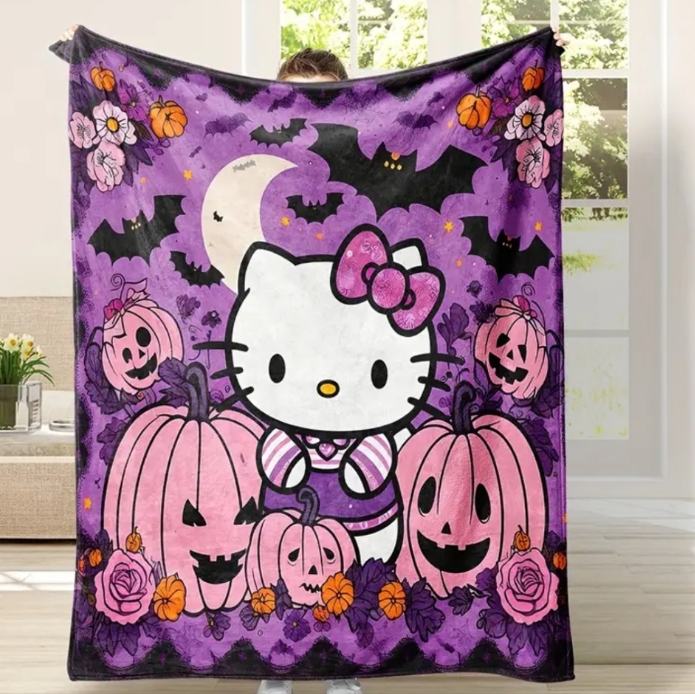 Hello kitty Halloween 51x59 blanket NWT‎